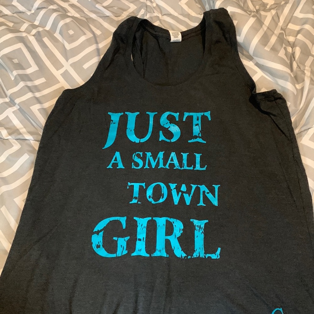 Black “Just a small town girl” Tank top